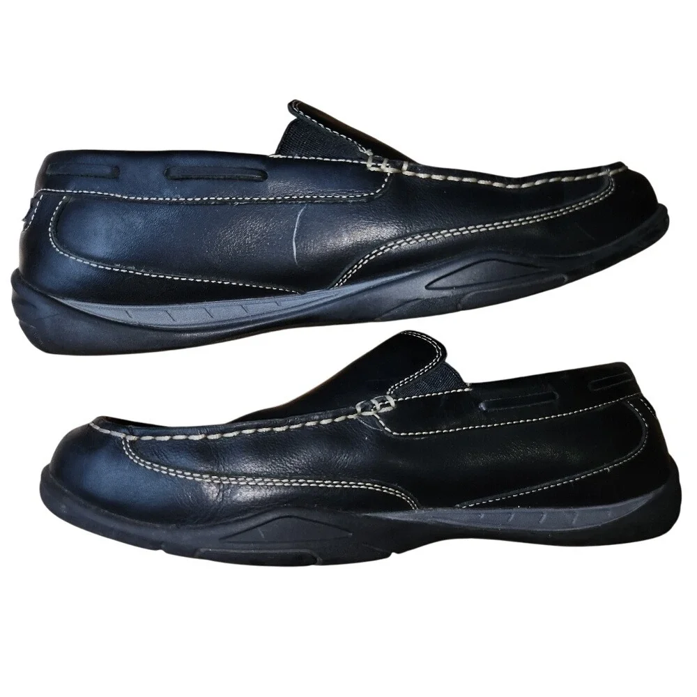 Johnston‎ & Murphy Men's Black Leather Memory Foam Loafer Slip On Dress Shoes